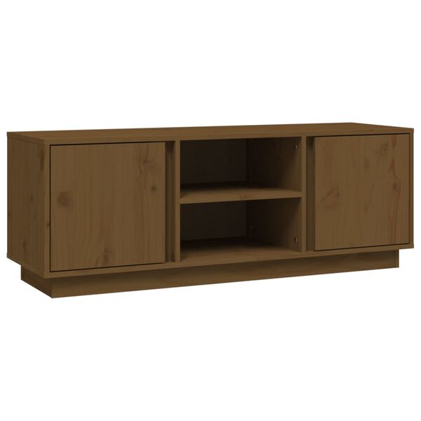 vidaXL Tv-bänk honungsbrun 110x35x40,5 cm massiv furu