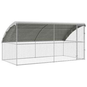 vidaXL H&ouml;nshus 2 st Silver 400 x 200 x 200 cm Galvaniserat St&aring;l