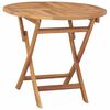 vidaXL Hopf&auml;llbart tr&auml;dg&aring;rdsbord Naturlig &Oslash; 90 x 75 cm Massivt teaktr&auml;