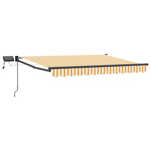 vidaXL Manuell utdragbar markis med LED-lampor 3,5 x 2,5 m