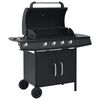 vidaXL Gasolgrill 4+1 kokzoner svart