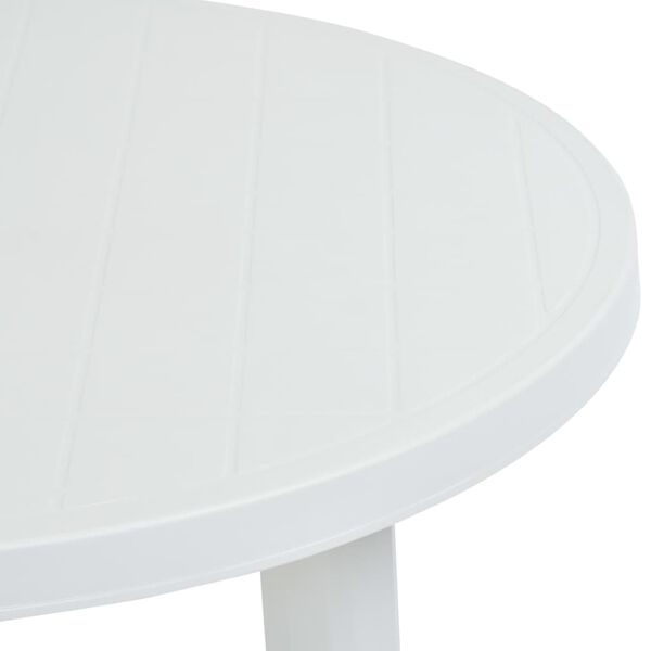 vidaXL Trädgårdsbord vit 89 cm plast