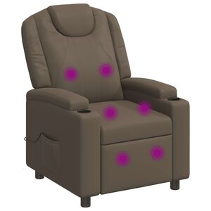 vidaXL Reclinerf&aring;t&ouml;lj med massage Gr&aring; 75 x 95 x 106 cm Tyg