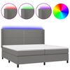 vidaXL Rams&auml;ng med madrass & LED m&ouml;rkgr&aring; 200x200 cm tyg