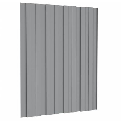 vidaXL Takprofiler 12 st galvaniserat stål grå 60x45 cm