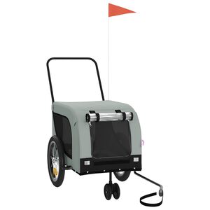 vidaXL Cykelvagn för djur grå och svart oxfordtyg och järn