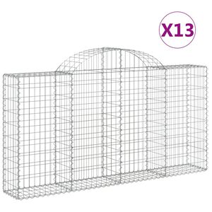 vidaXL Gabioner b&aring;gformade 13 st 200x30x100/120 cm galvaniserat j&auml;rn