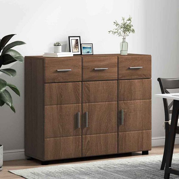 vidaXL Sideboard FLORIN Brun Ek 88,5 x 30,5 x 73 cm Konstruerat tr&auml;