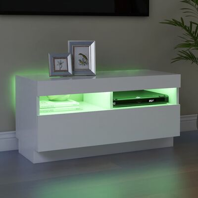 vidaXL TV-bänk med LED-belysning vit 80x35x40 cm