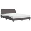 vidaXL Bed with Mattress "Dover" Grey 140x190 cm Faux Leather