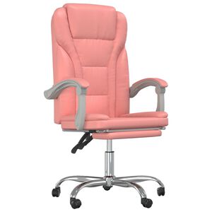 vidaXL Kontorsstol rosa konstl&auml;der