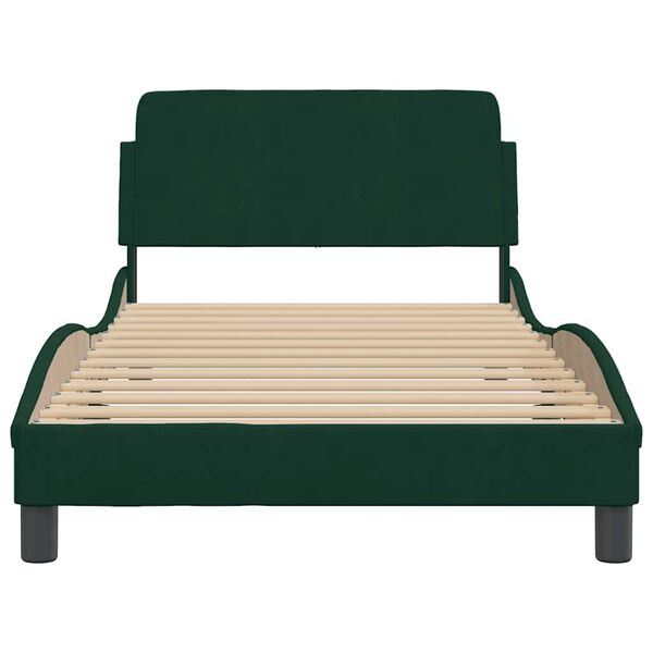 vidaXL Bed Frame "Dover" Dark Green 100x200 cm Velvet