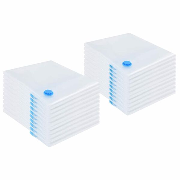 vidaXL F&ouml;rvaringsp&aring;sar 20 pcs Transparent och Bl&aring; 100 x 80 cm