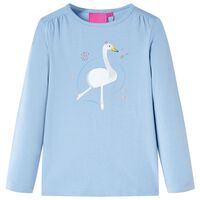 T-shirt med långa ärmar för barn ljusblå 92