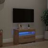 vidaXL TV-b&auml;nk med LED-lampor artisan ek 60x35x40 cm konstruerat tr&auml;