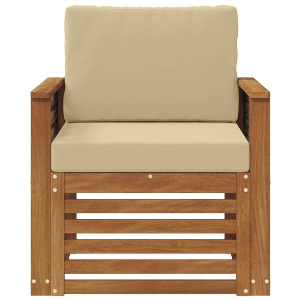 vidaXL Utomhussoffset Massivt akaciatr&auml; och polyester Naturf&auml;rg