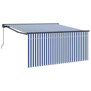 vidaXL Utdragbar markis Bl&aring; och Vit 300 x 250 cm