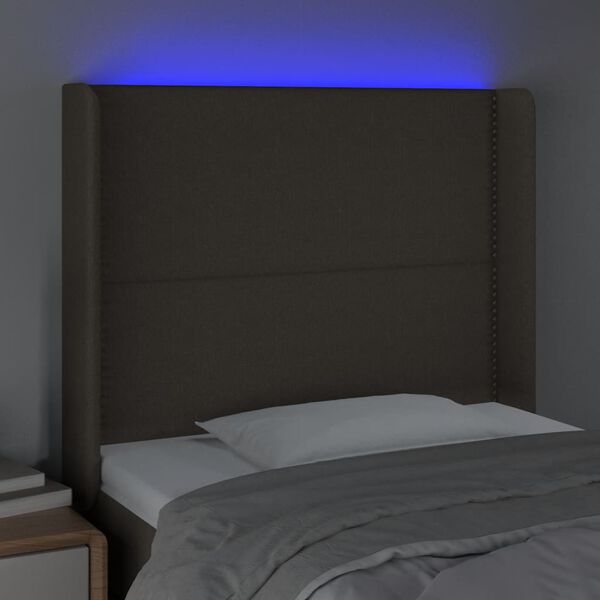 vidaXL S&auml;nggavel LED taupe 93x16x118/128 cm tyg