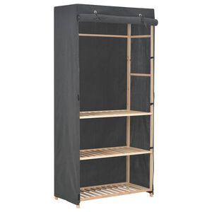 vidaXL Garderob 3 niv&aring;er 79x40x170 cm gr&aring; tyg