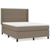 vidaXL Rams&auml;ng med madrass taupe 140x200 cm tyg