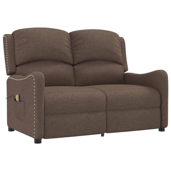 vidaXL Massagefåtölj 2-sits taupe tyg