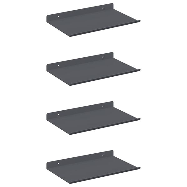 vidaXL Flytande hylla 4 pcs Antracit 30 x 18 x 2,5 cm St&aring;l