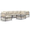 vidaXL Loungegrupp 7 delar med dynor antracit konstrotting