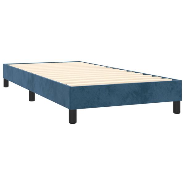 vidaXL Boxspring-s&auml;ngram m&ouml;rkbl&aring; 90x200 cm sammet
