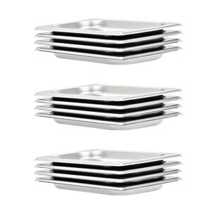 vidaXL Gastronormkantiner 12 st GN 1/4 20 mm rostfritt st&aring;l