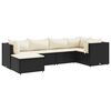 vidaXL Loungegrupp med dynor 6 delar svart konstrotting