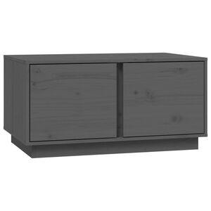vidaXL Soffbord gr&aring; 80x50x40 cm massivt furu