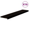 vidaXL Trappstegsmattor 16 pcs brunsvart 120x30x2 cm massiv ek