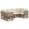 vidaXL Tr&auml;dg&aring;rdsoffset 6 st 6-Antal sittplatser Beige konstrotting