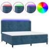 vidaXL Rams&auml;ng med madrass & LED m&ouml;rkbl&aring; 200x200 cm sammet