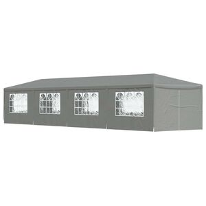vidaXL Partyt&auml;lt 1200 x 300 x 255 cm Ljusgr&aring; PE och st&aring;l