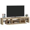 vidaXL Tv-b&auml;nk med LED-belysning sonoma ek 200x36,5x40 cm