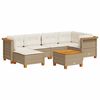 vidaXL Matgrupp f&ouml;r tr&auml;dg&aring;rden med dynor 7 delar beige konstrotting