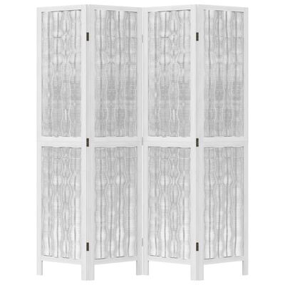 vidaXL Rumsavdelare 4 paneler vit massivt kejsarträ
