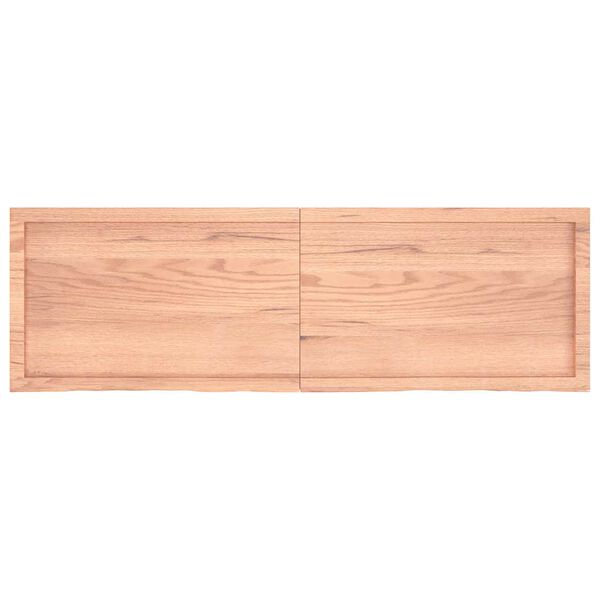 vidaXL Vägghylla ljusbrun 160x50x(2-6) cm behandlad massiv ek