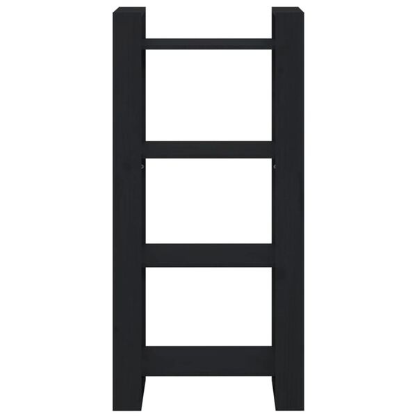 vidaXL Bokhylla/Rumsavdelare svart 60x35x125 cm massiv furu