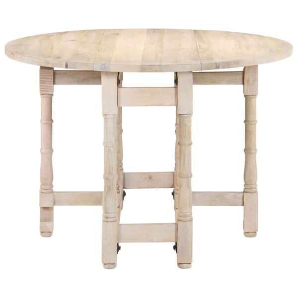 vidaXL Matbord rund 110x76 cm massivt mangoträ