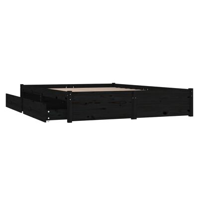 vidaXL Sängram med lådor svart 180x200 cm