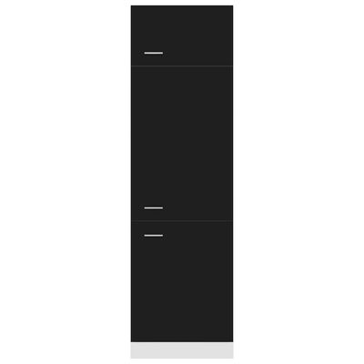 vidaXL Skåp för kylskåp svart 60x57x207 cm konstruerat trä