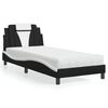 vidaXL Bed "Viana" with Mattress Black and White 90x190 cm Faux Leather