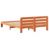 vidaXL S&auml;ngram utan madrass vaxbrun 150x200 cm massiv furu