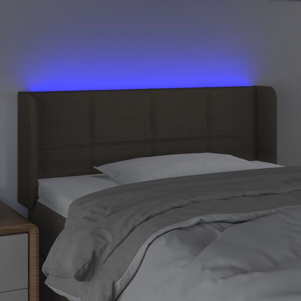 vidaXL Sänggavel LED taupe 83x16x78/88 cm tyg