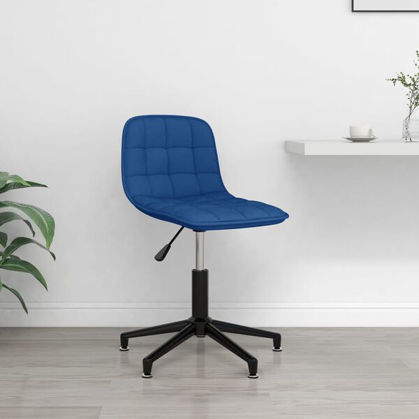 vidaXL Snurrbar matstol bl&aring; sammet