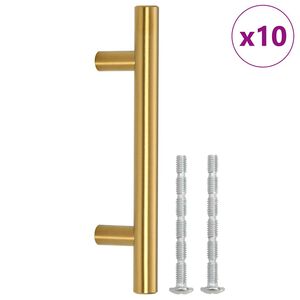 vidaXL Sk&aring;phandtag 10 st guld 64 mm rostfritt st&aring;l