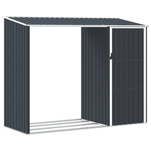 vidaXL Vedskjul antracit 245x98x159 cm galvaniserat st&aring;l