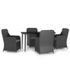 vidaXL Matgrupp för trädgården med dynor 5 delar svart